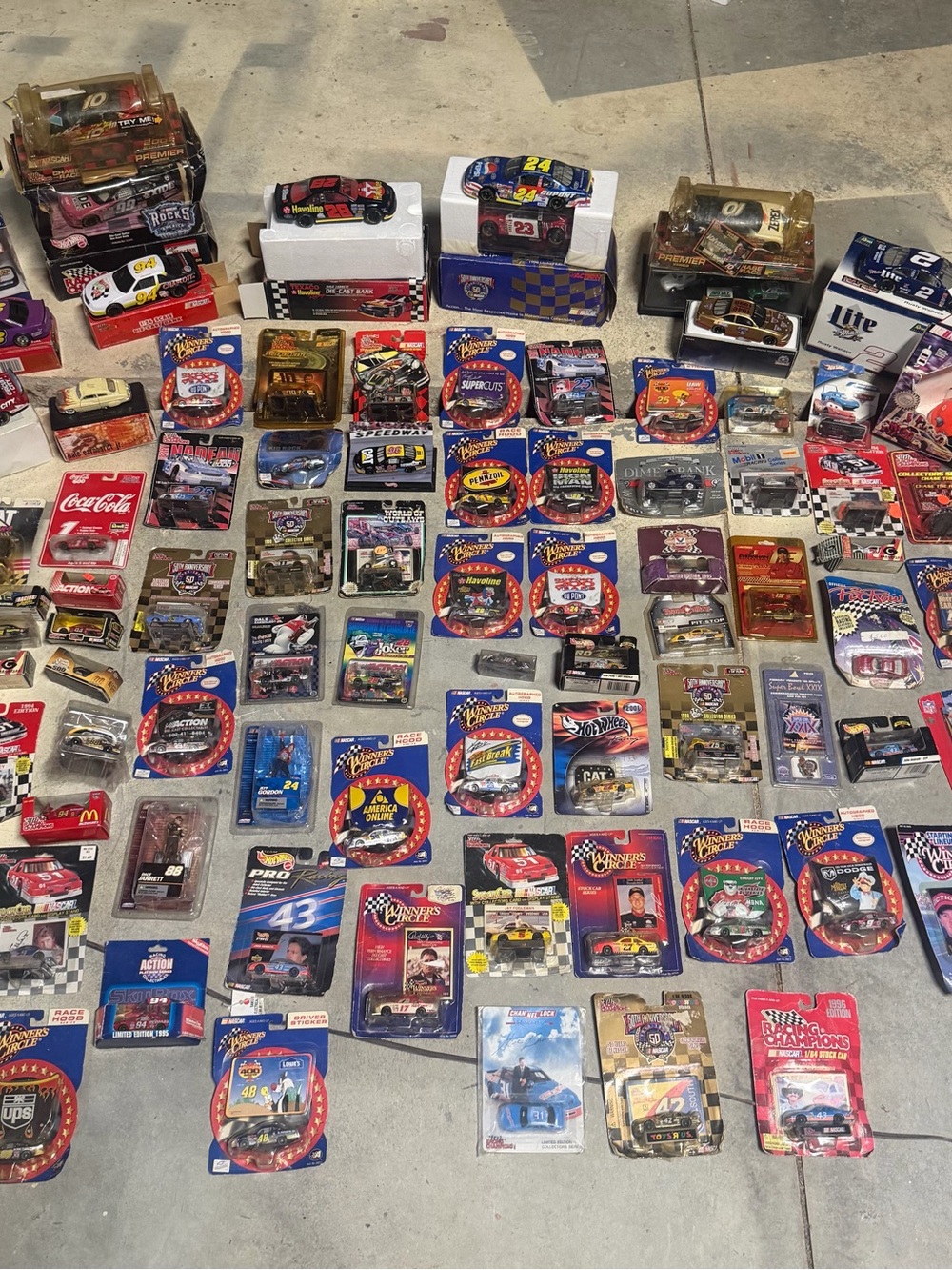Old Vintage Die-Cast NASCAR & Racing Car Collectible Lot - Multicolor